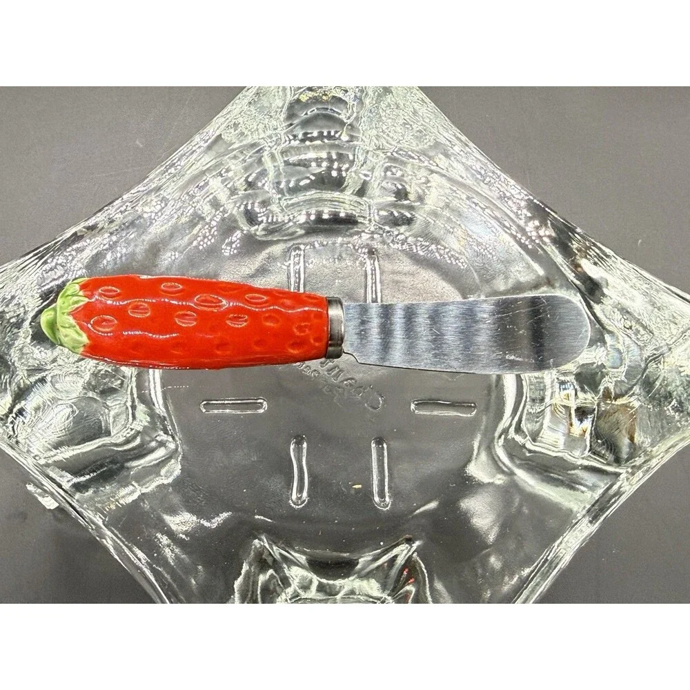 Vintage Strawberry Handle Fork Butter Knife Spreader Stainless Steel Japan Set